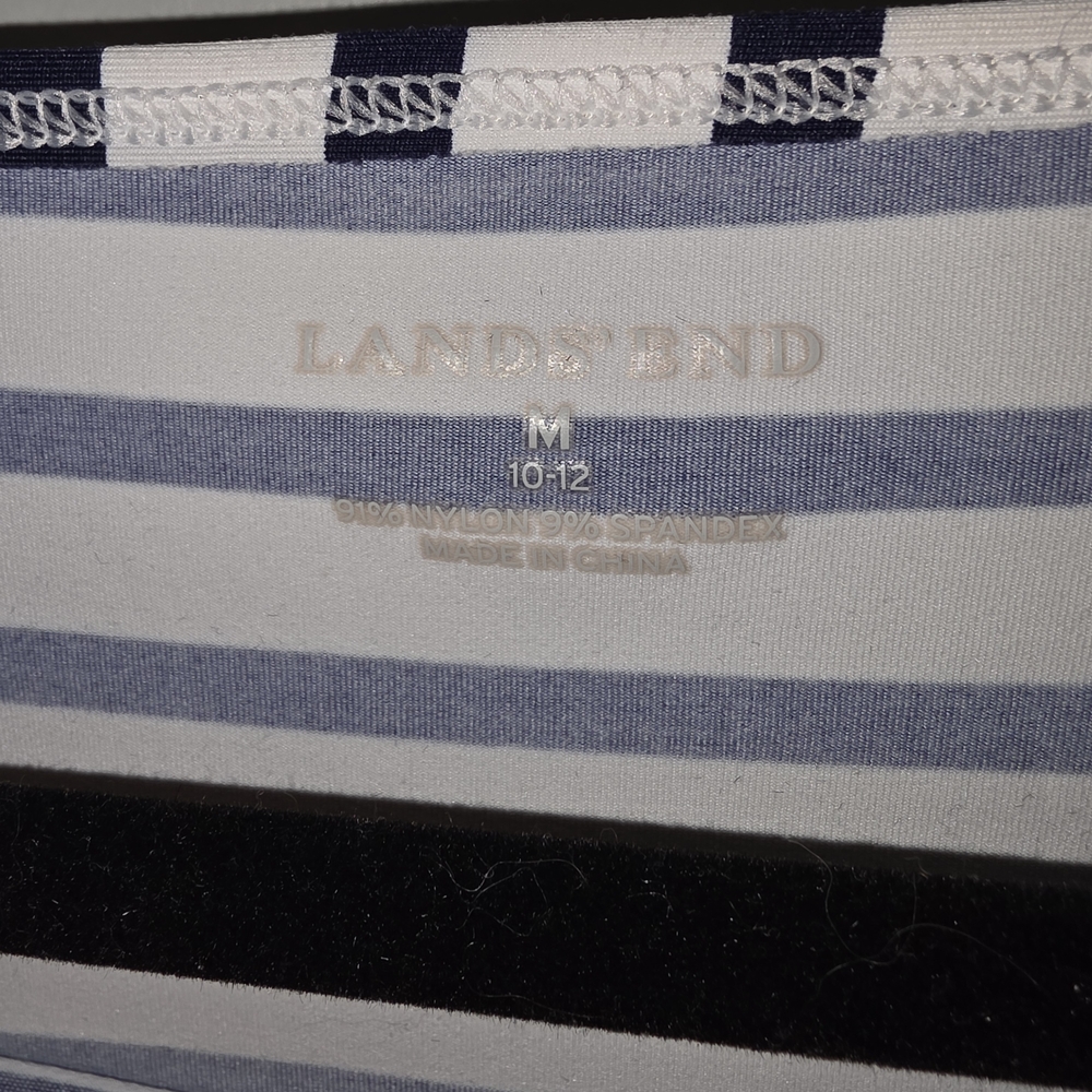 Lands' End Navy and White Striped Long Sleeve Tee - Picture 3 of 3